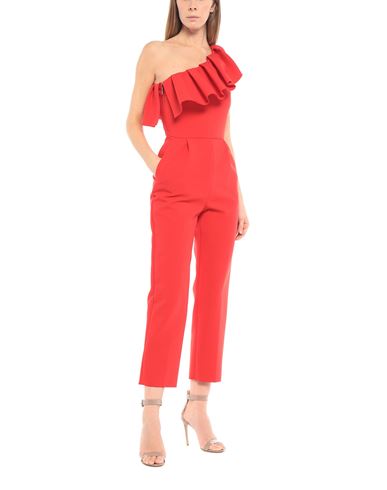 Msgm Woman Jumpsuit Red Size 4 Polyester, Viscose, Elastane