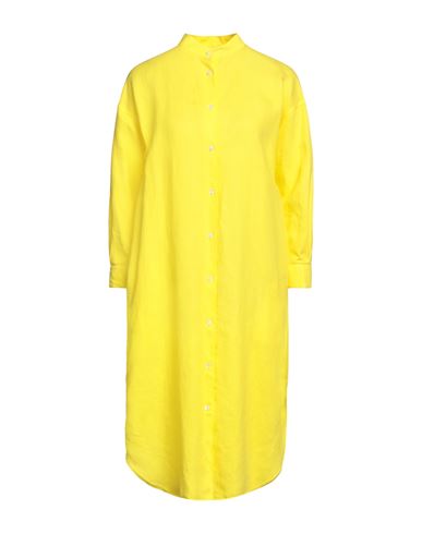 Aspesi Woman Midi Dress Yellow Size 4 Linen