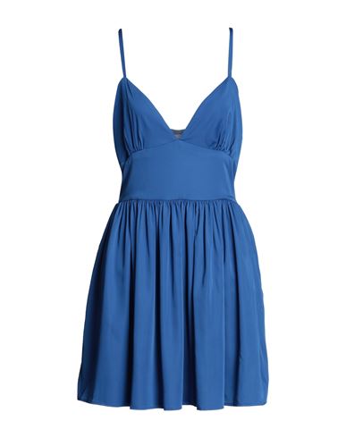 5rue Woman Mini Dress Blue Size M Polyester, Lycra