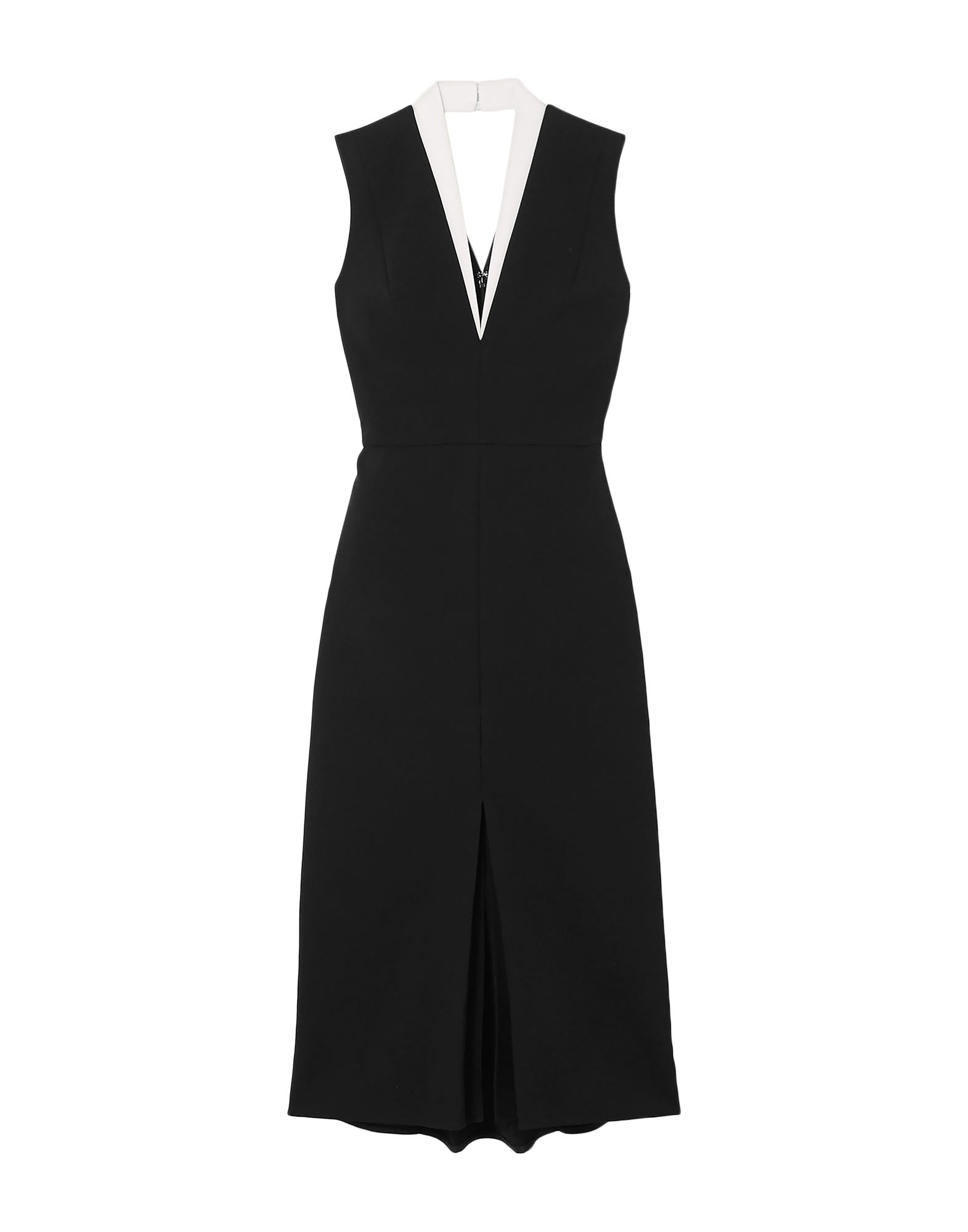 《セール開催中》VICTORIA BECKHAM レディース ミディ丈ワンピース ブラック 6 トリアセテート 70% / ポリエステル 30% / レーヨン / アセテート / ポリウレタン