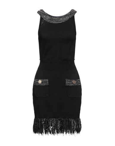 Elisabetta Franchi Woman Mini Dress Black Size 4 Cotton, Viscose, Polyester, Acrylic, Acetate