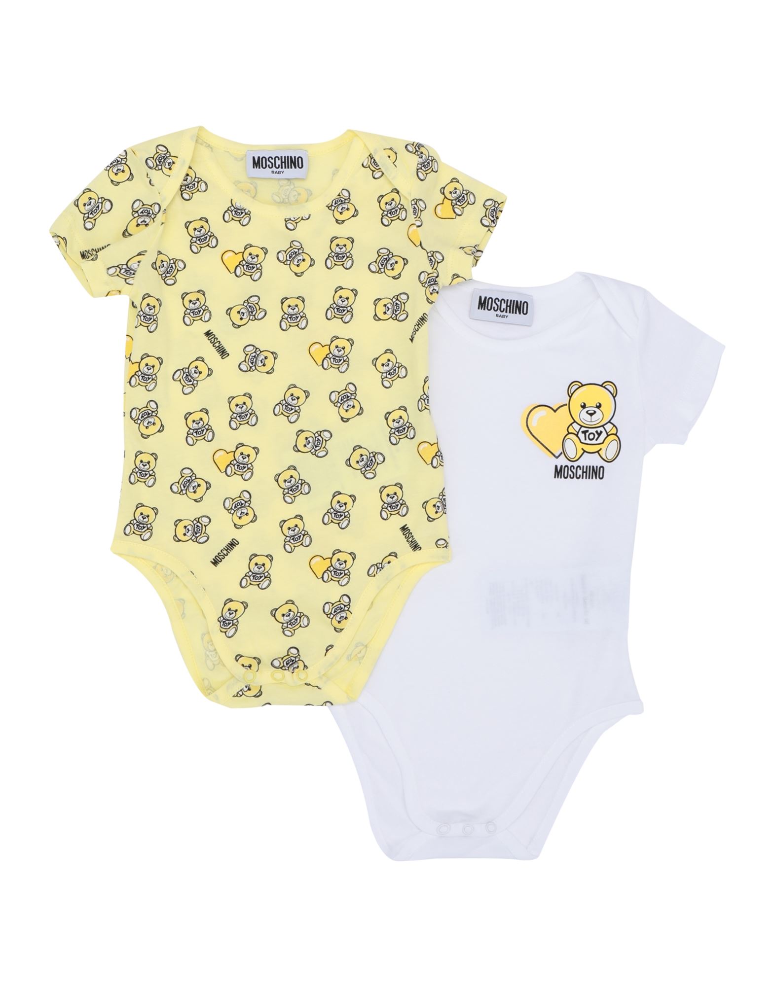 Moschino Baby Babies' Bodysuits In Light Yellow