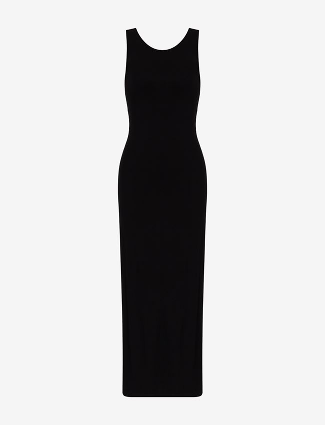 Armani Exchange Vestito Lungo Nero Viscosa, Poliammide, Elastan