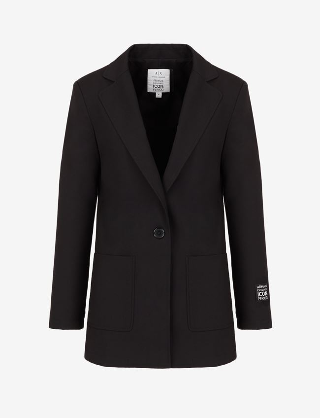 Armani Exchange Giacca Nero Poliestere, Viscosa, Elastan