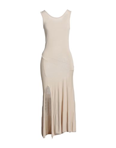 Erika Cavallini Woman Midi Dress Beige Size M Viscose, Polyamide