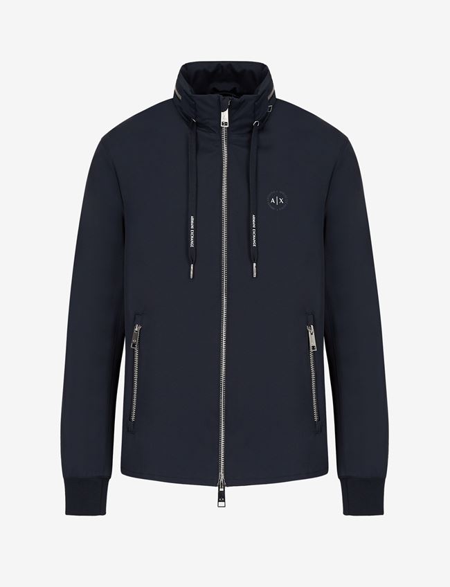 Armani Exchange Blouson Blu Navy Cotone, Poliammide
