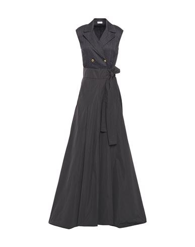 Brunello Cucinelli Woman Maxi Dress Midnight Blue Size M Cotton, Linen, Elastane, Polyester, Silk