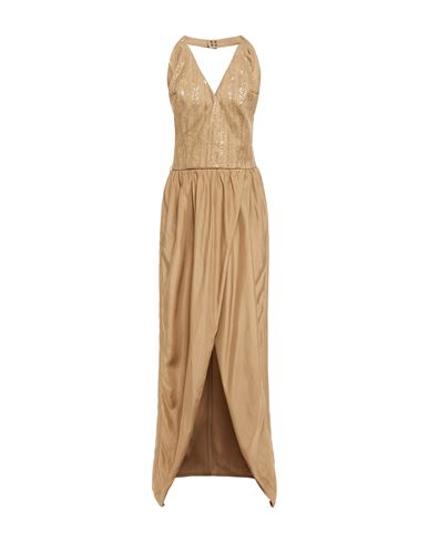 Brunello Cucinelli Woman Maxi Dress Sand Size M Cotton, Linen, Elastane, Polyester, Silk In Beige