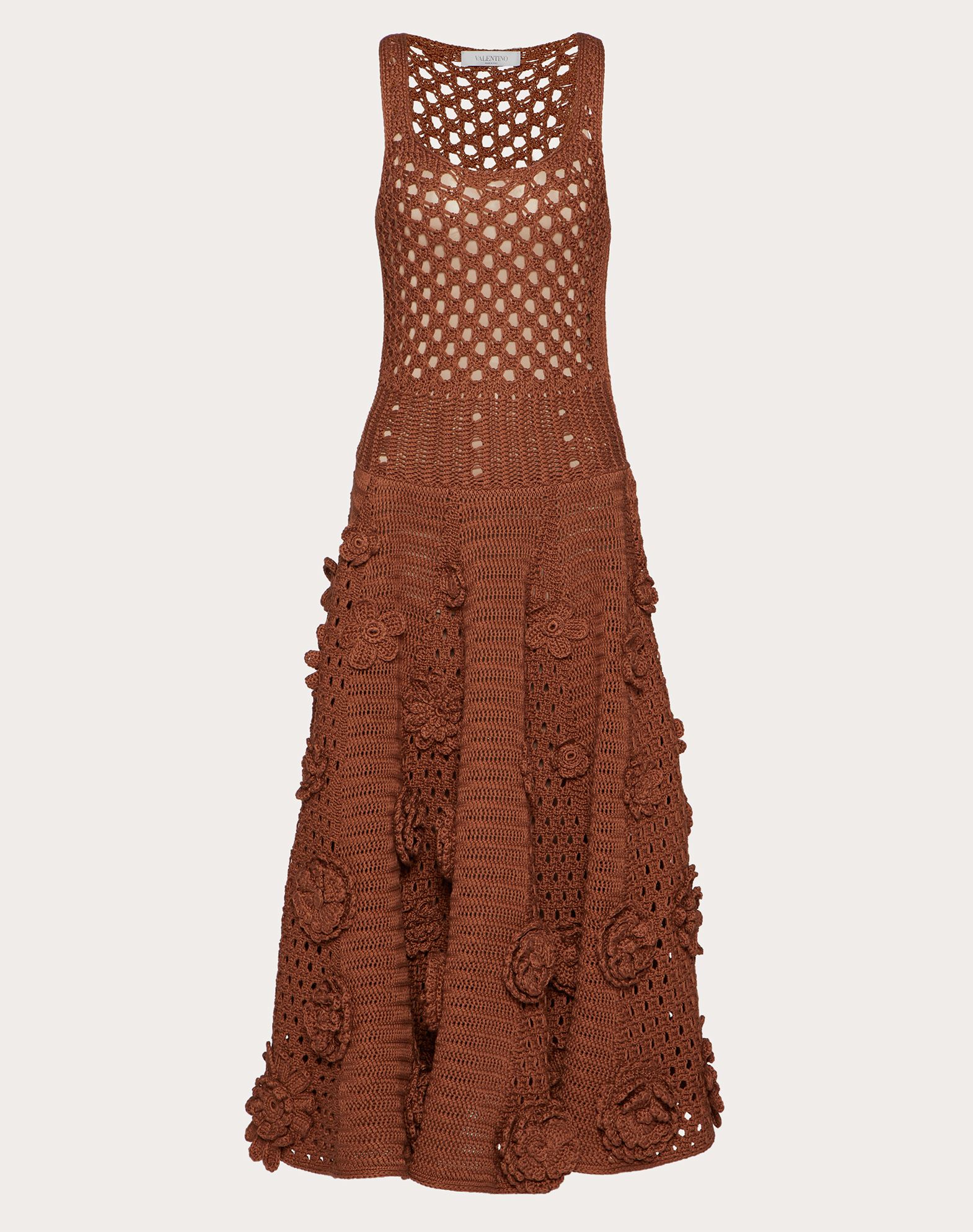 VALENTINO VALENTINO EMBROIDERED COTTON KNITTED DRESS