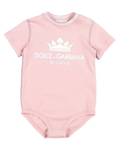 Dolce & Gabbana Newborn Boy Baby Bodysuit Pink Size 0 Cotton, Elastane