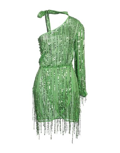 Elisabetta Franchi Woman Mini Dress Green Size 8 Viscose, Plastic, Glass
