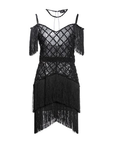 Elisabetta Franchi Woman Mini Dress Black Size 6 Polyamide, Plastic, Glass, Acetate, Polyester