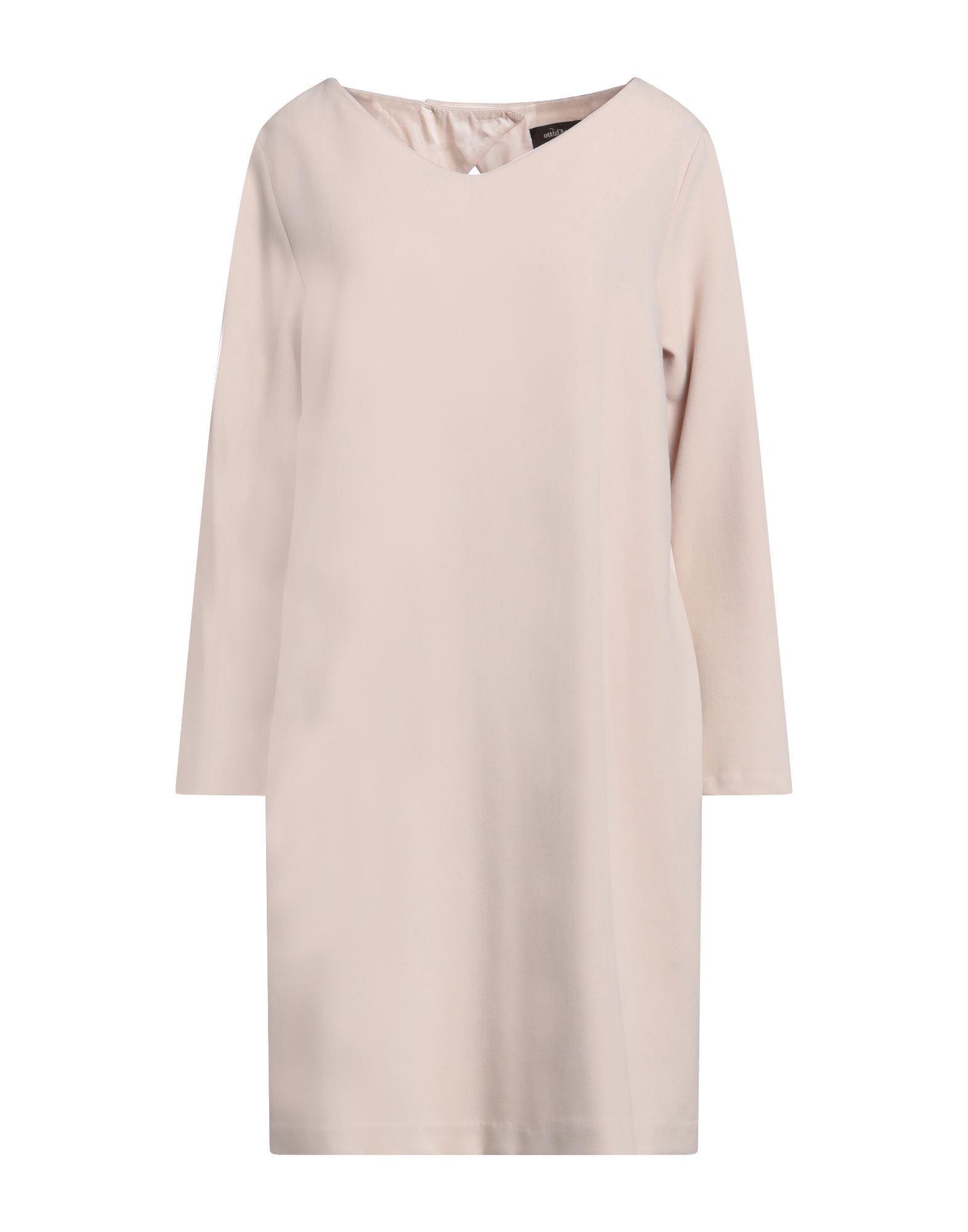 Ottod'ame Woman Mini Dress Beige Size 12 Polyester, Viscose, Elastane