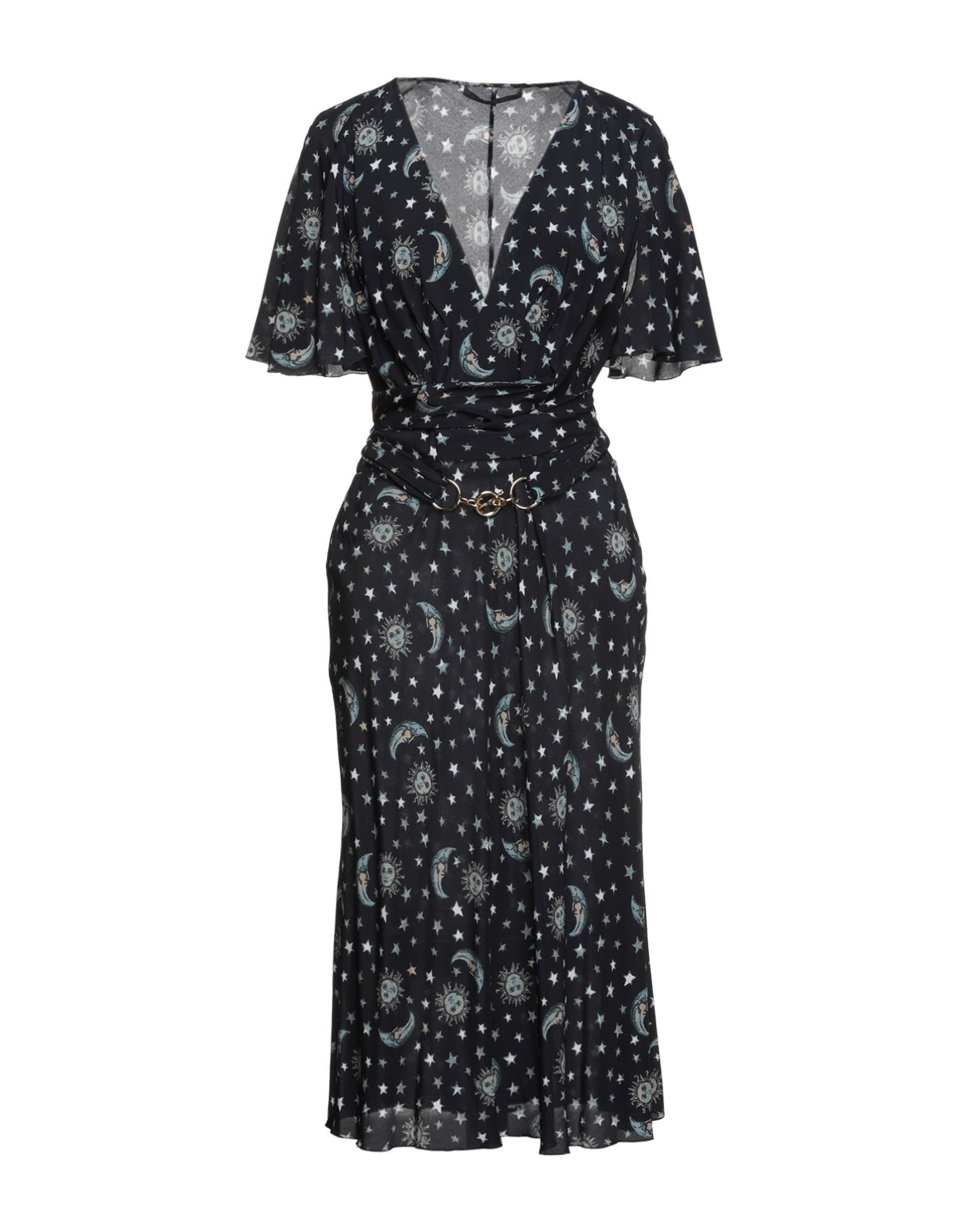 Alberta Ferretti Woman Midi Dress Midnight Blue Size 10 Silk