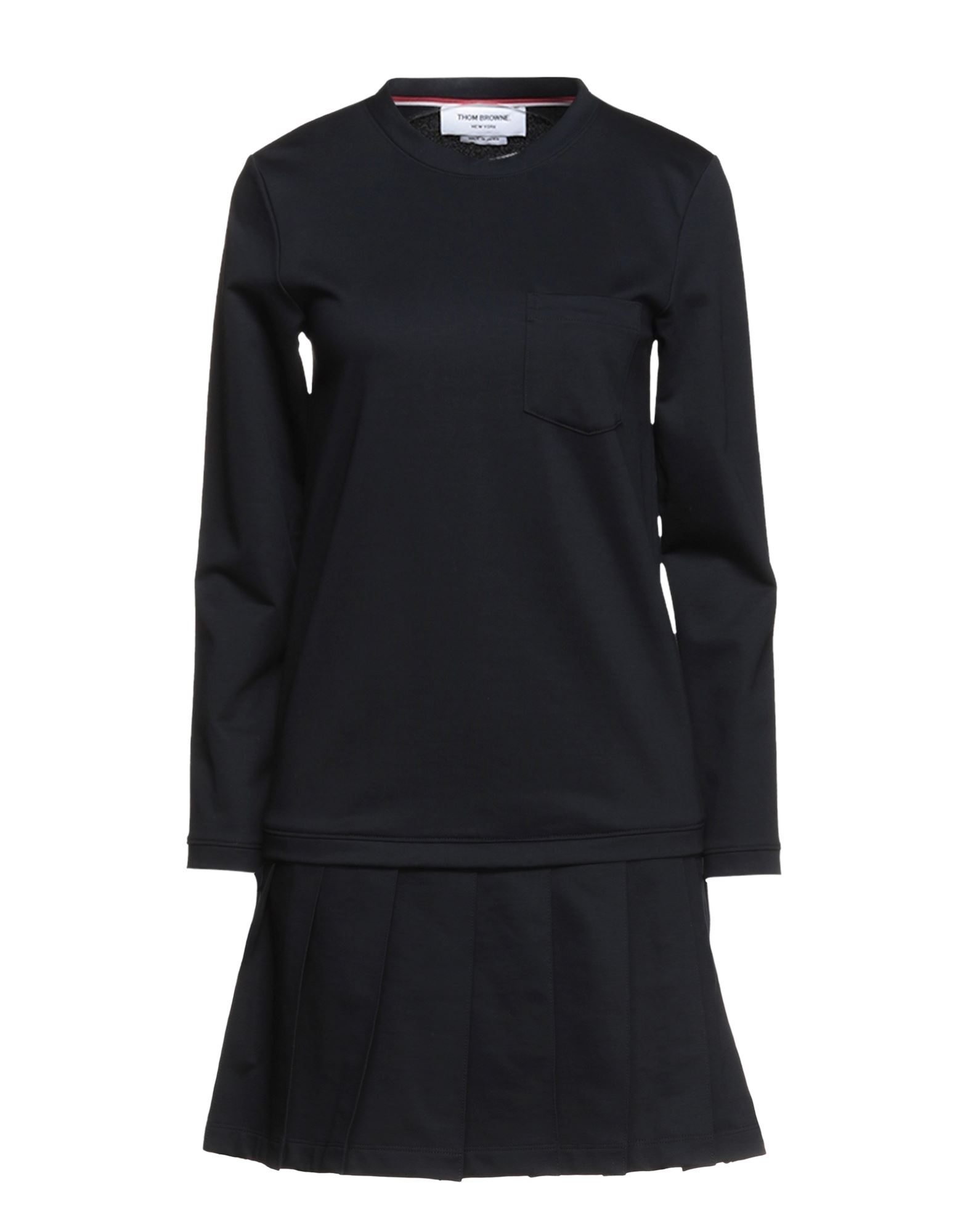 Shop Thom Browne Woman Mini Dress Midnight Blue Size 2 Cotton In Dark Blue