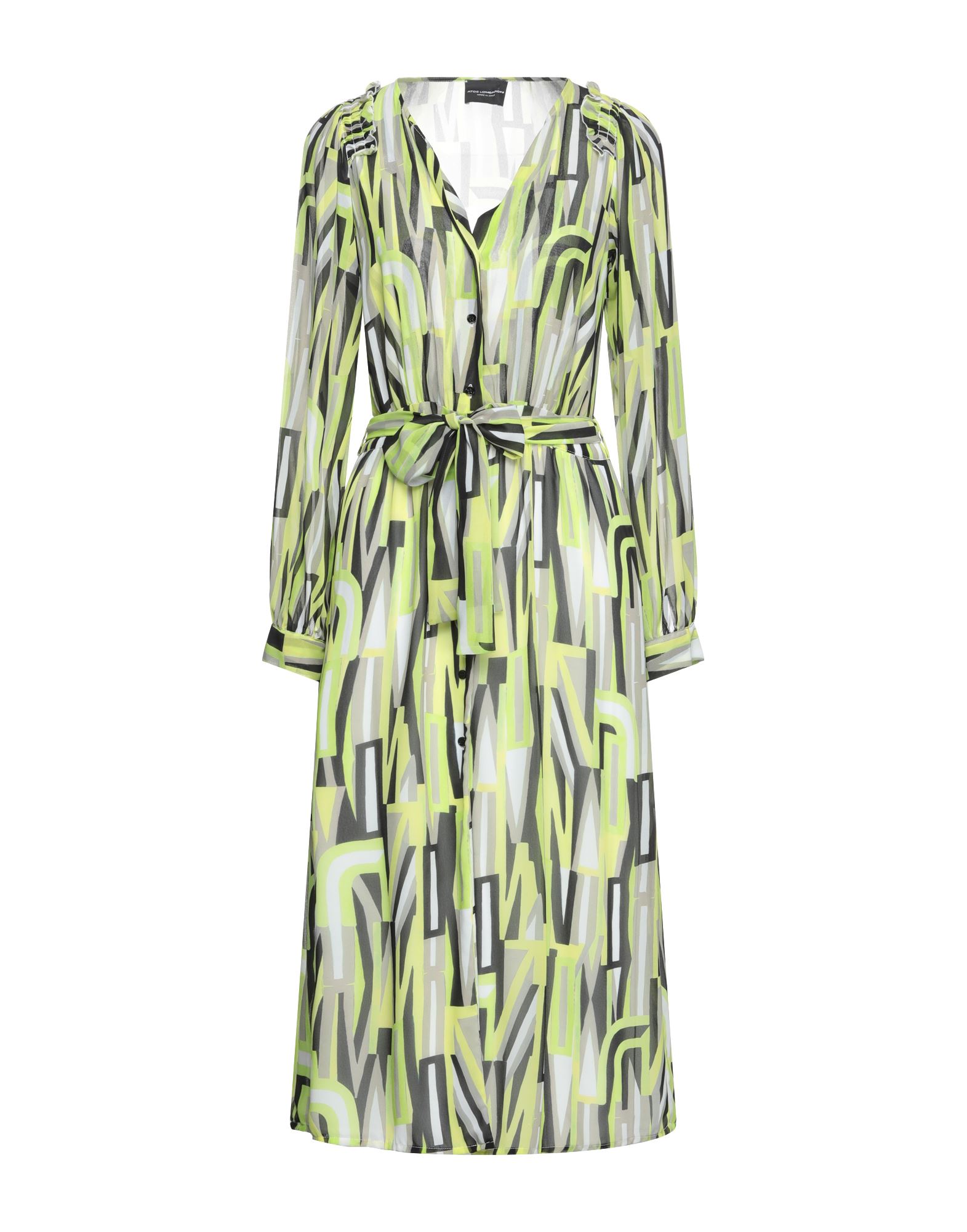 Shop Atos Lombardini Woman Midi Dress Light Green Size 10 Polyester