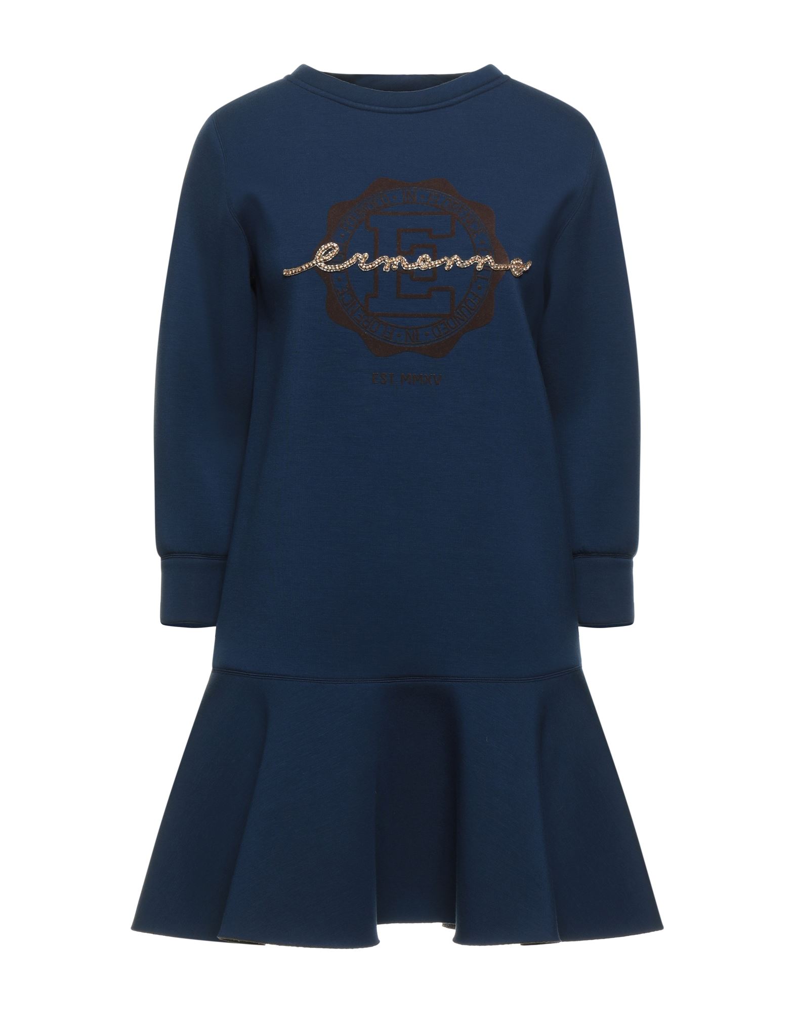 《セール開催中》ERMANNO DI ERMANNO SCERVINO レディース ミニワンピース＆ドレス ダークブルー 40 レーヨン 67% / ポリウレタン 29% / ポリウレタン 4% / コットン / ガラス