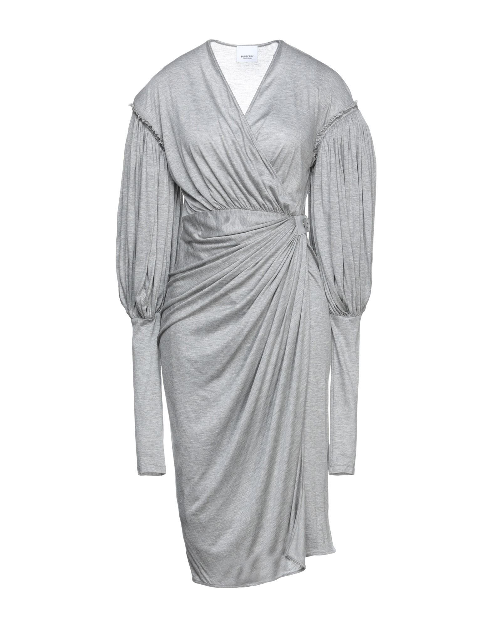 Shop Burberry Woman Midi Dress Light Grey Size 8 Viscose, Silk