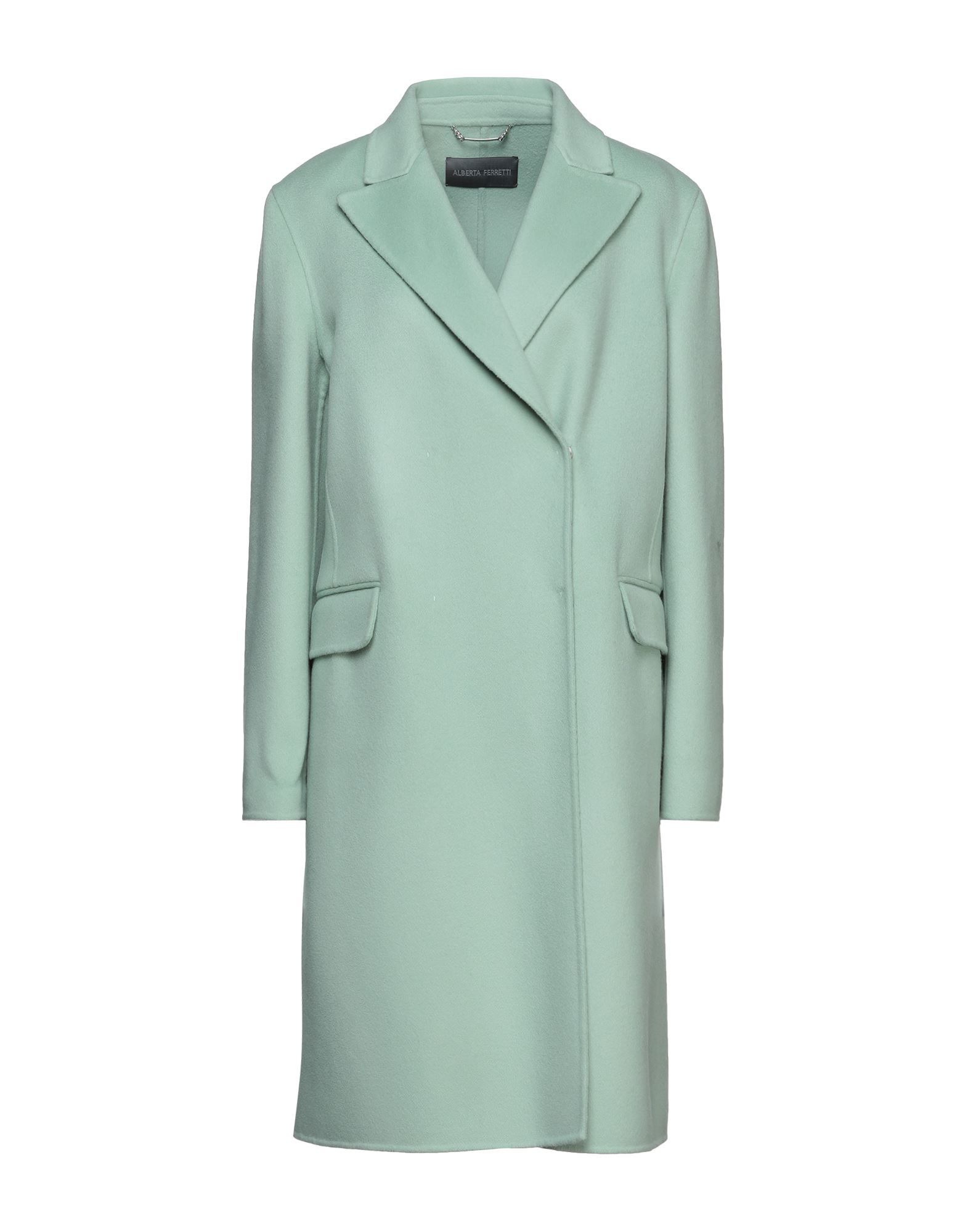 Shop Alberta Ferretti Woman Coat Light Green Size 6 Virgin Wool, Polyamide