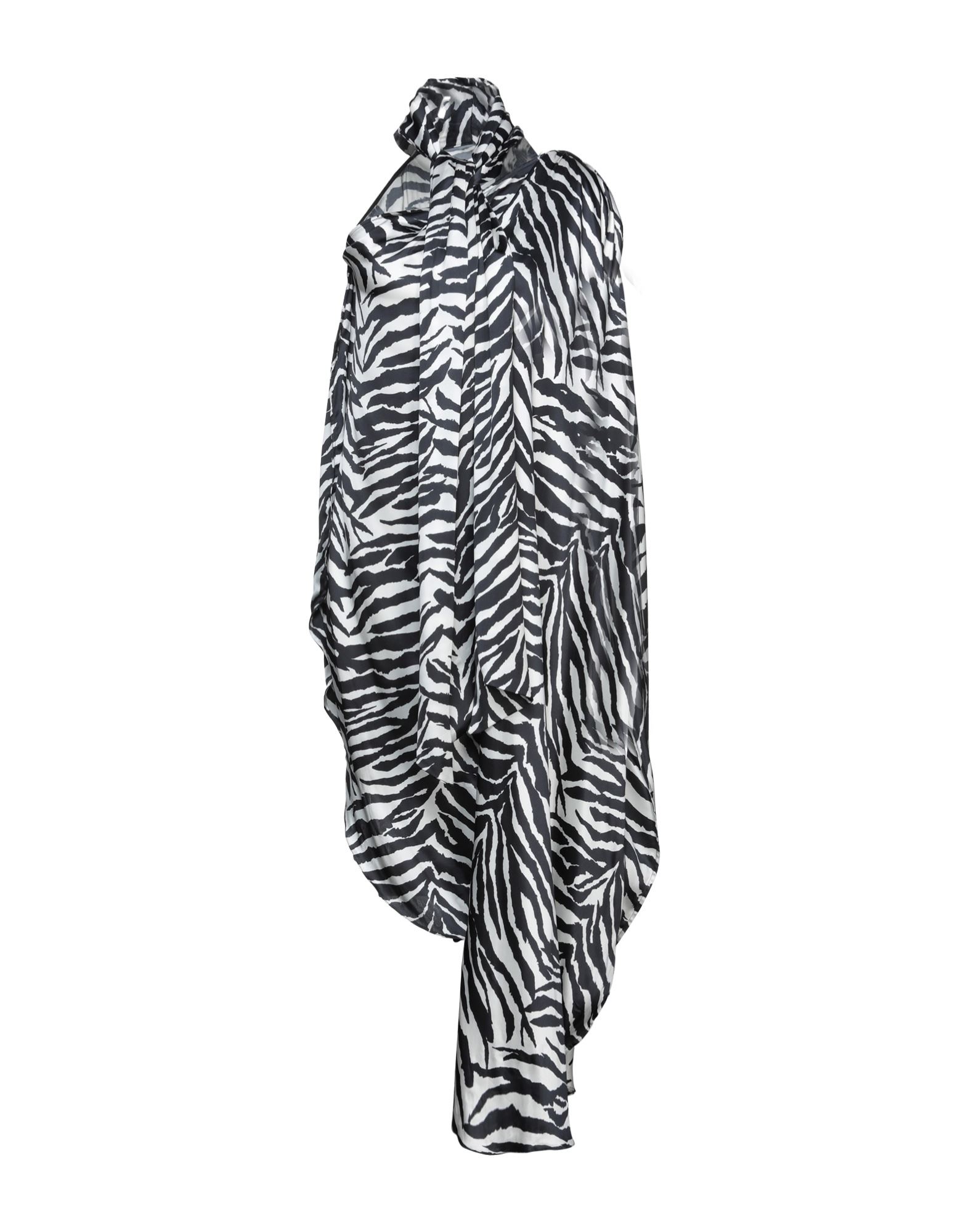 Mm6 Maison Margiela One-shoulder Draped Zebra-print Satin Midi Dress In ...