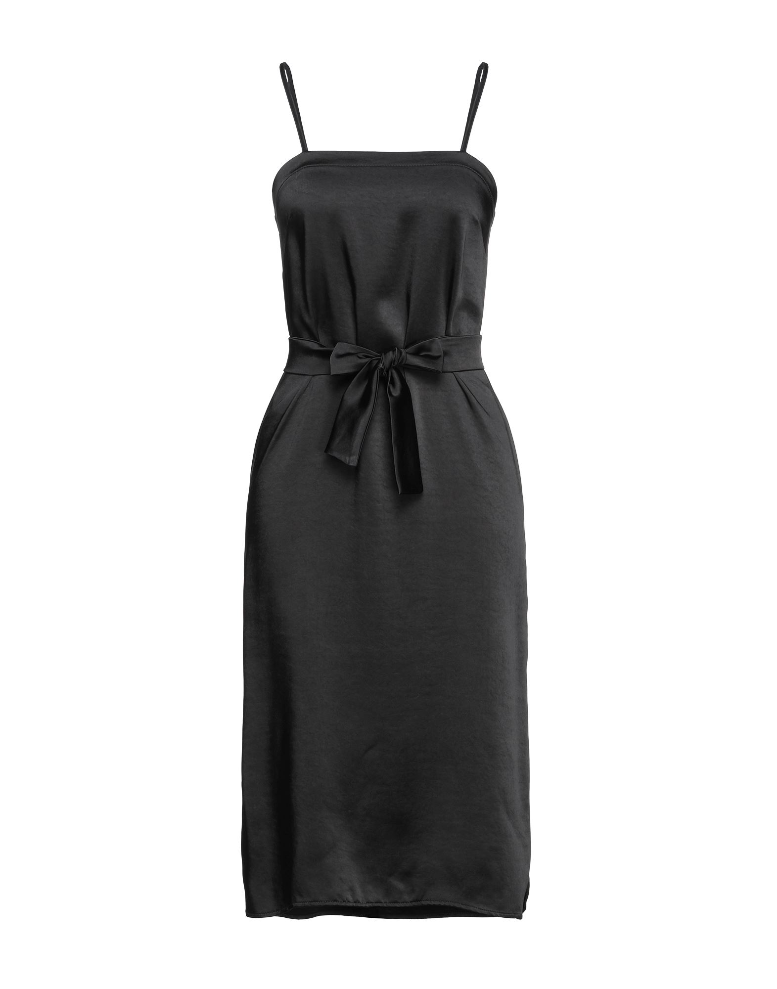 Merci .., Woman Midi Dress Black Size 2 Polyester
