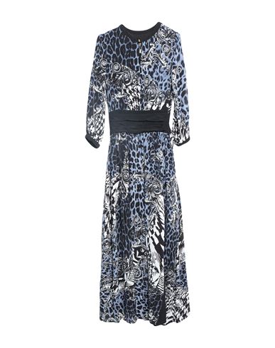 Cavalli Class Woman Maxi Dress Pastel Blue Size 8 Viscose, Acetate, Silk
