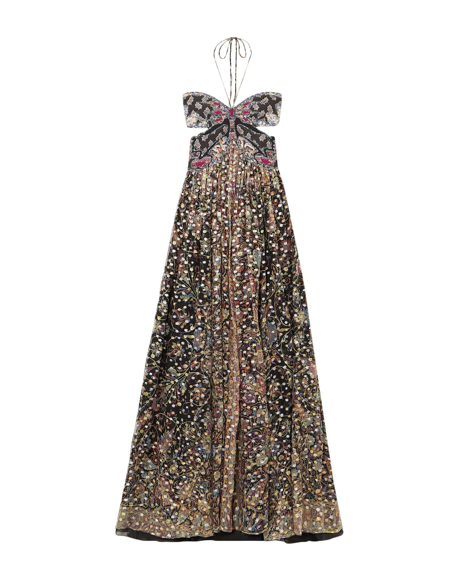 Etro Evening Dress With Lurex Dots In Black