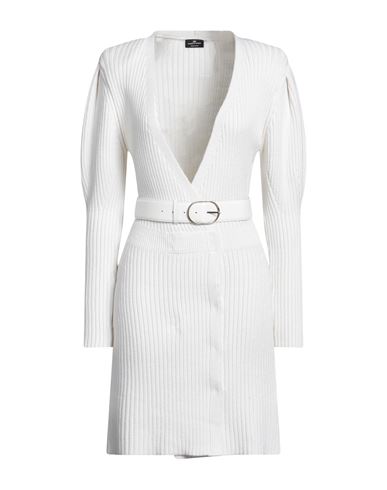 Elisabetta Franchi Woman Short Dress Ivory Size 8 Wool, Acrylic, Polyester In White