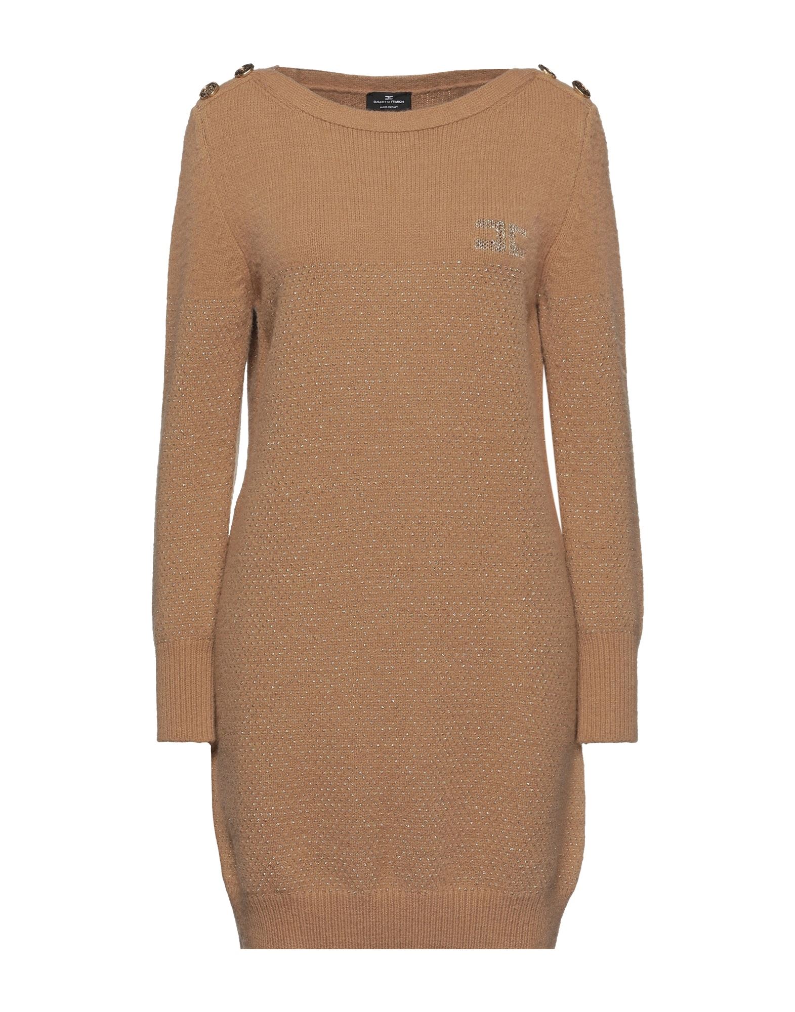Elisabetta Franchi Short Dresses In Camel