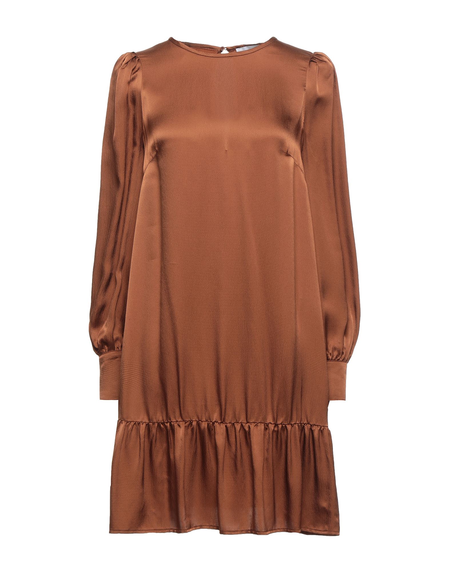 Shop 8pm Woman Mini Dress Tan Size S Viscose In Brown