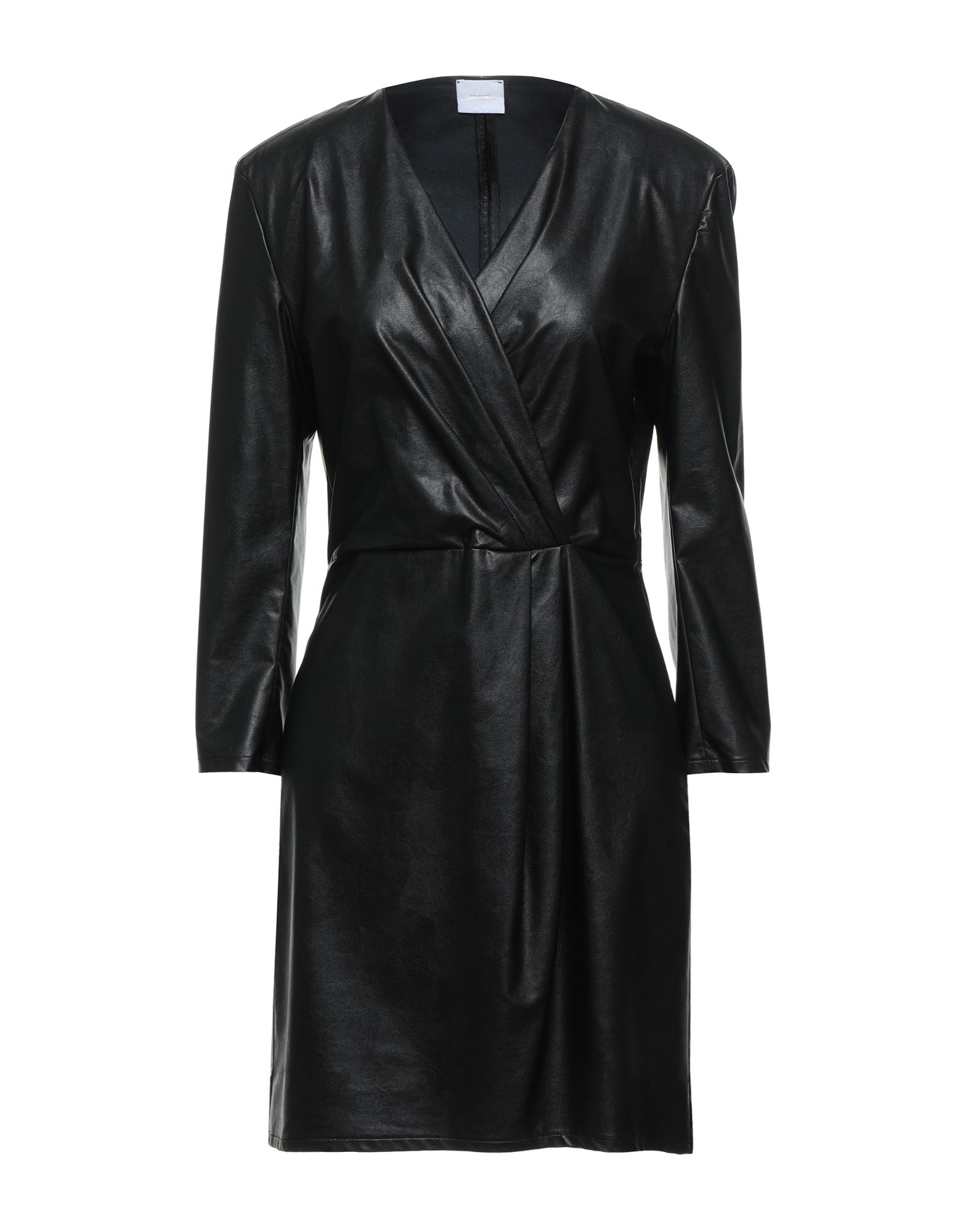 Merci .., Woman Mini Dress Black Size 8 Polyurethane, Viscose