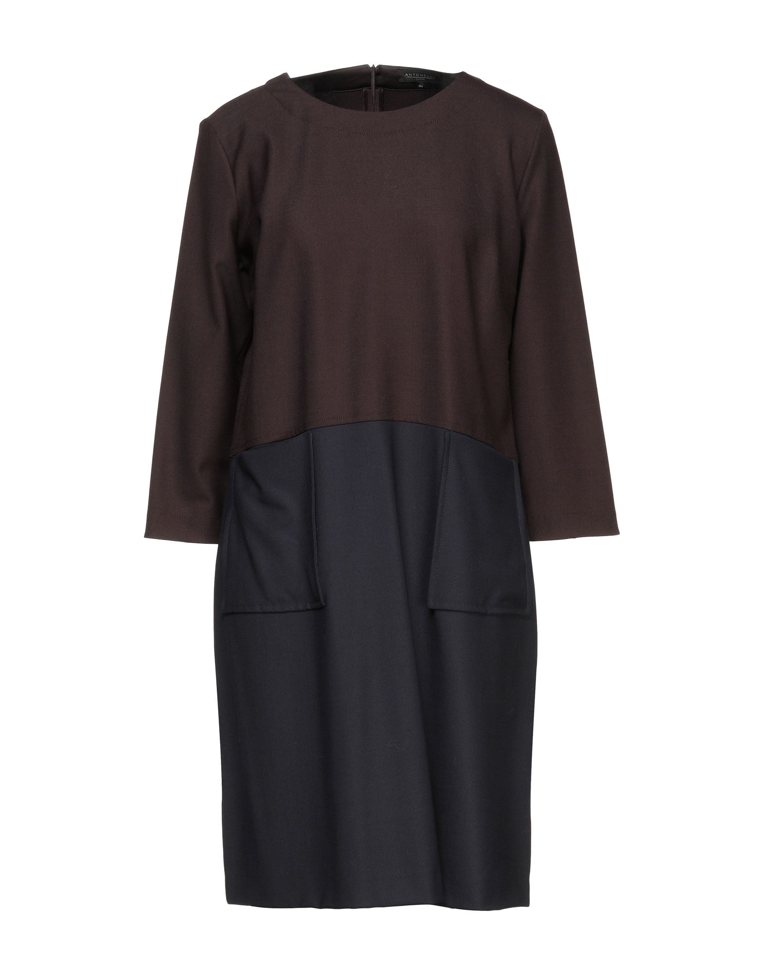 Antonelli Short Dresses In Dark Brown