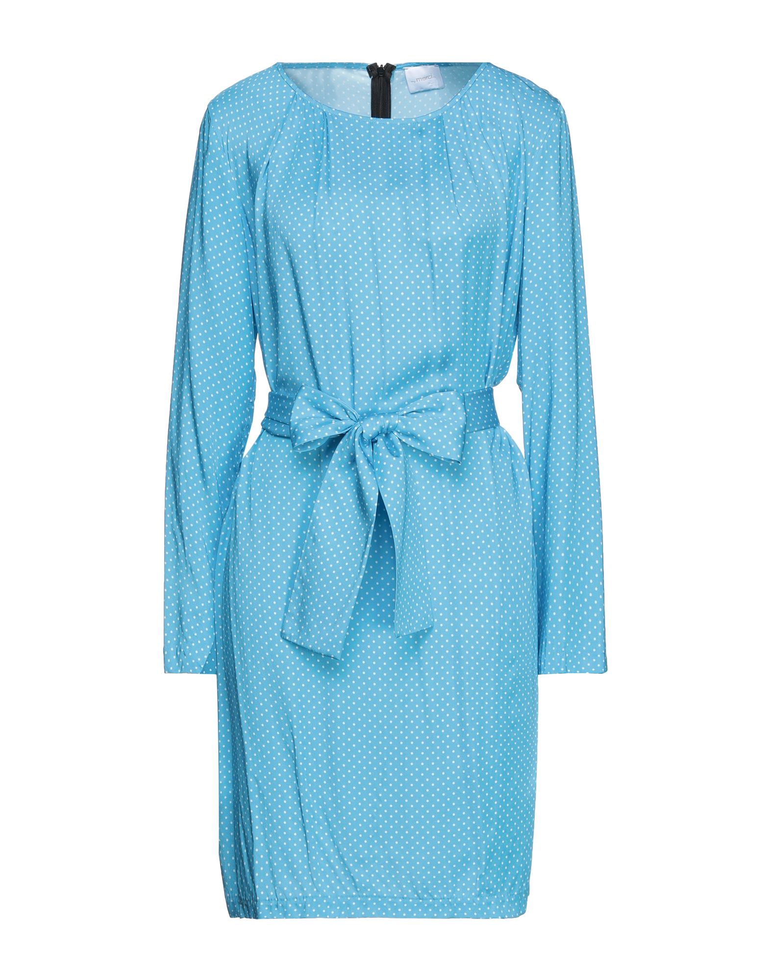 Merci .., Woman Mini Dress Azure Size 8 Viscose In Blue