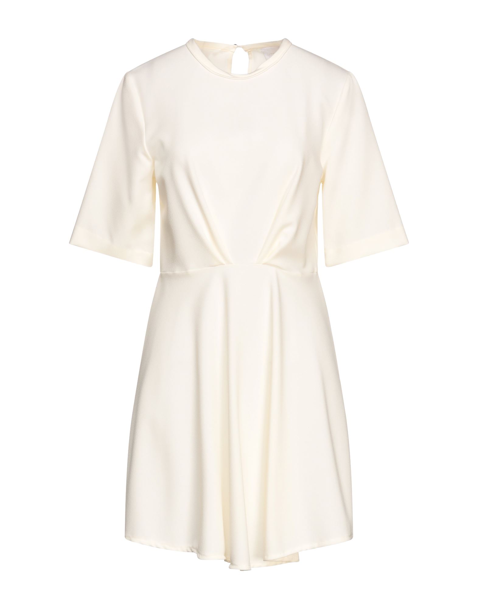 Merci .., Woman Mini Dress Ivory Size 6 Polyester, Viscose, Elastane In White