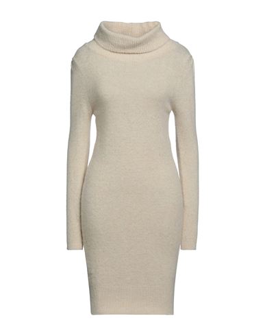 Liu •jo Woman Mini Dress Beige Size M Acrylic, Polyamide, Wool, Metallized Polyamide, Elastane