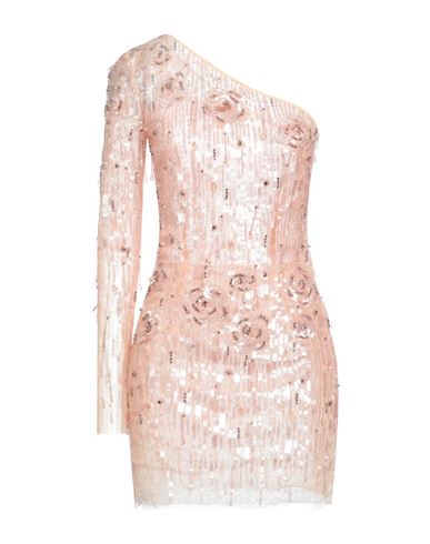 Elisabetta Franchi Woman Mini Dress Salmon Pink Size 8 Polyamide, Glass, Viscose