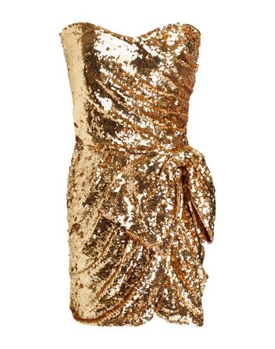 Elisabetta Franchi Glistening Gold Sequin Evening Dress In Gold