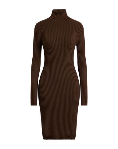 Wolford Woman Mini Dress Chocolate Brown Size L Virgin Wool, Cotton, Elastane In Brown