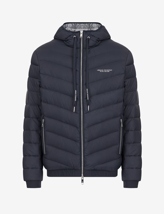 Armani Exchange Giubbotto Puffer Blu Navy Poliammide