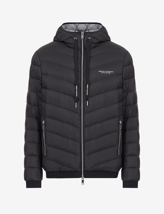 Armani Exchange Puffer Jacket Black Polyamide | ModeSens