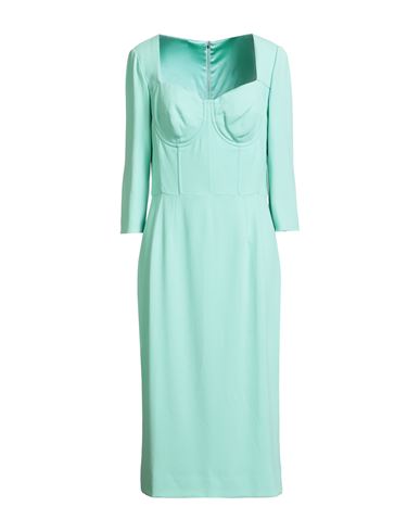 Dolce & Gabbana Woman Midi Dress Light Green Size 8 Viscose, Acetate, Elastane In Blue
