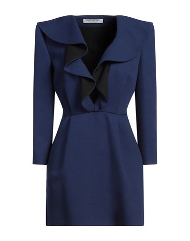 Shop Philosophy Di Lorenzo Serafini Woman Mini Dress Midnight Blue Size 4 Virgin Wool, Cotton