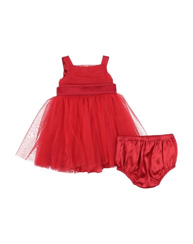 Dolce & Gabbana Newborn Girl Baby Dress Red Size 3 Polyamide