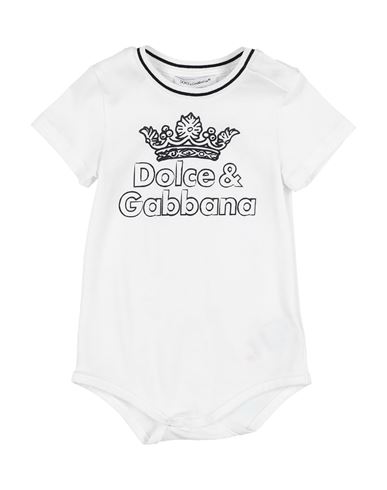 Dolce & Gabbana Newborn Boy Baby Bodysuit White Size 0 Cotton, Elastane