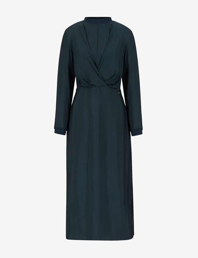 Armani Exchange Vestito Midi Blu Navy Viscosa