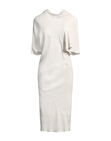 Rick Owens Woman Midi Dress Light Grey Size 4 Acetate, Silk In Grey