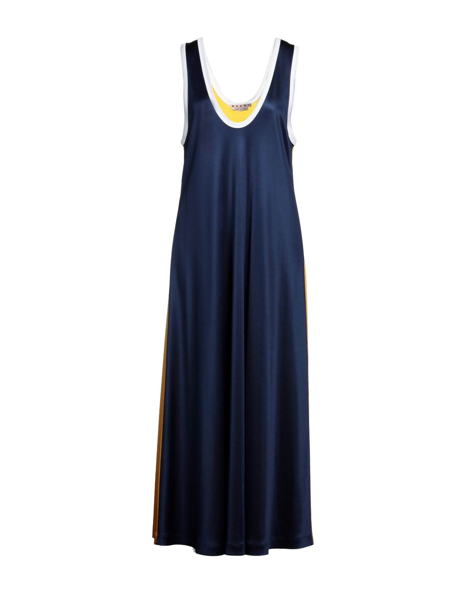 Shop Marni Woman Maxi Dress Midnight Blue Size 8 Acetate