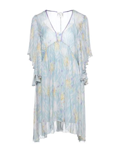 Forte Forte Forte_forte Woman Mini Dress Sky Blue Size 1 Silk, Metallic Polyester