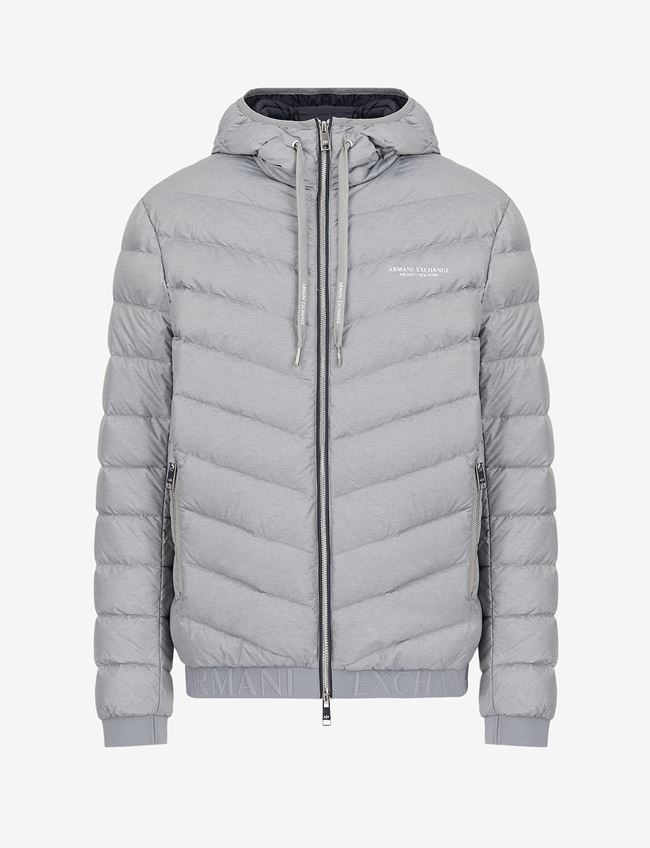 Armani Exchange Giubbotto Puffer Grigio Chiaro Poliammide