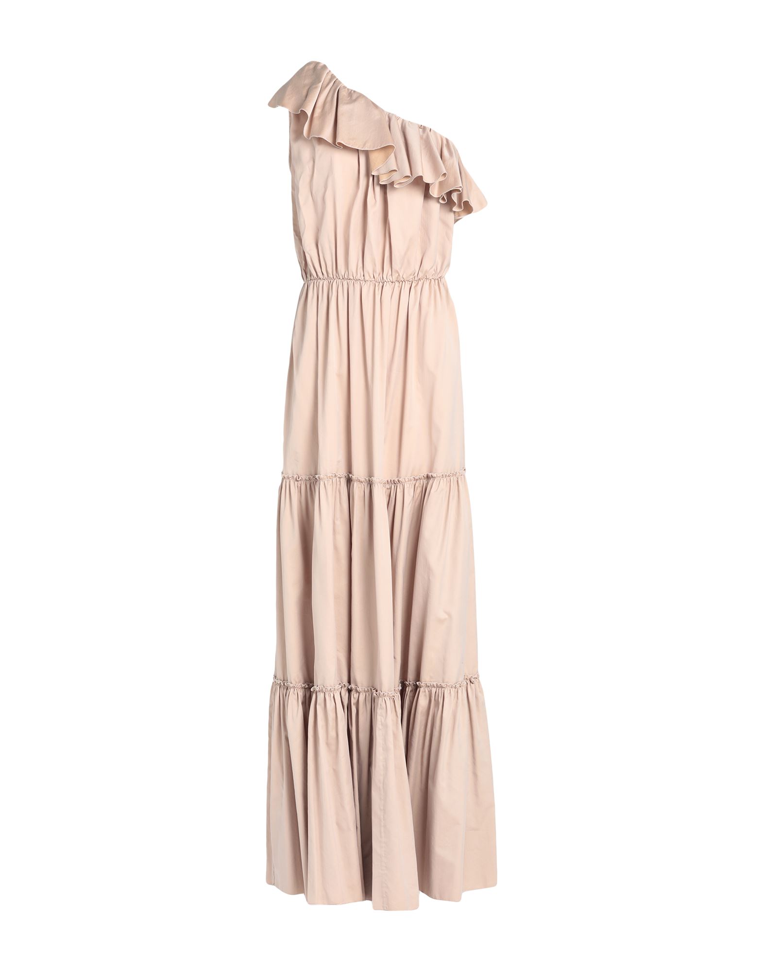 Federica Tosi Woman Maxi Dress Light Brown Size 6 Cotton, Silk In Beige
